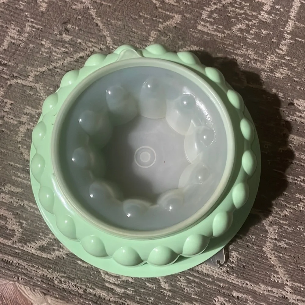 Vintage Tupperware Jello Mold Retro Lime Green Dessert Container Collector 3 Pc